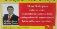 Küçükçekmece Malatyalılar derneği Aile içinde etkin iletişime davet ediyor